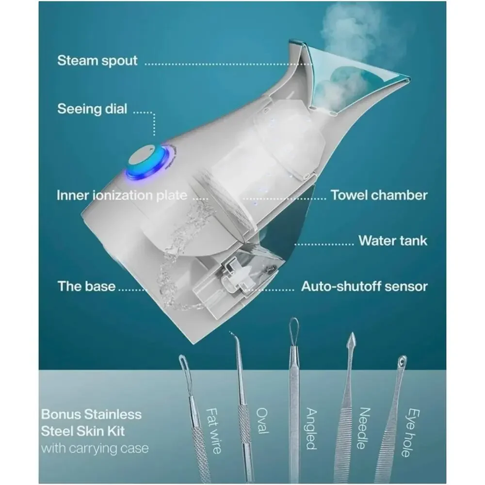 Pure Daily Care NanoSteamer 3-in-1 Facial Steamer & Extraction Kit NEW Open Box
